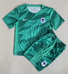2023-2024 France Goalkeeper Green Soccer Uniform-AY