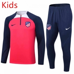 2023-2024 Atletico Madrid Pink Kids/Youth Soccer Tracksuit -411