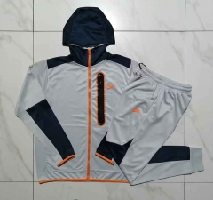 2023-2024 Gray Thailand Soccer Jacket Uniform With Hat-815