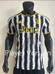Player Version 2023-2024 Juventus Home Black&White Thailand Soccer Jersey AAA-4927