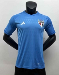 2023-2024 Sao Paulo Futebol Clube Goalkeeper Blue Thailand Soccer Jersey AAA-0009