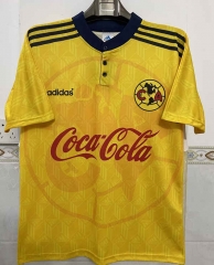 Retro Version 98-99 Club America Home Yellow Thailand Soccer Jersey AAA-1332