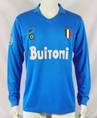 Retro Version 87-88 Napoli Home Blue LS Thailand Soccer Jersey AAA-503