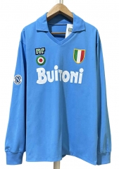 Retro Version 87-88 Napoli Home Blue LS Thailand Soccer Jersey AAA-7505