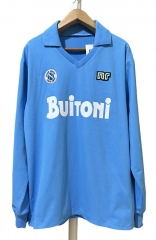 Retro Version 86-87 Napoli Home Blue LS Thailand Soccer Jersey AAA-7505