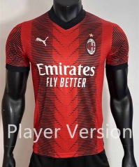 Player Version 2022-2023 AC Milan Home Red&Black Thailand Soccer Jersey AAA-4506