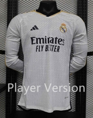 Player Version 2023-2024 Real Madrid Home White LS Thailand Soccer Jersey AAA-888