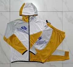 2023-2024 Yellow&White Thailand Soccer Jacket Uniform With Hat-815