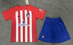 2023-2024 Atletico Madrid Home Red & White Soccer Uniform -6748