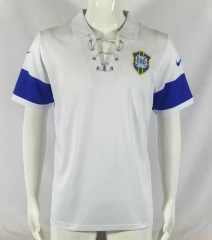 Retro Version 2004 Brazil White Thailand Soccer Jersey AAA-503