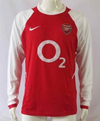 Retro Version 02-04 Arsenal Home Red LS Thailand Soccer Jersey AAA-503