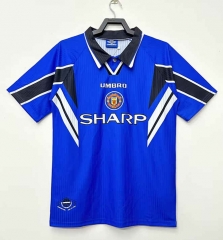 Retro Version 96-98 Manchester United Second Away Blue Soccer Jersey AAA-811