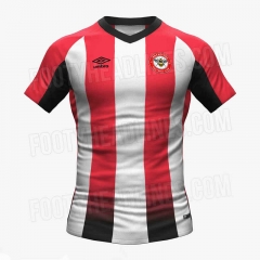 2023-2024 Brentford Home Red&White Stripe Thailand Soccer Jersey AAA-512