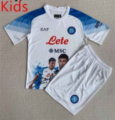 2023-2024 Champion Version No.3 Napoli White Kid/Youth Soccer Uniform-AY