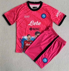 2023-2024 Champion Version Goalkeeper No.1 Napoli Pink Soccer Uniform-AY