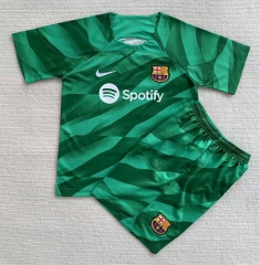 2023-2024 Barcelona Goalkeeper Green Soccer Uniform-AY