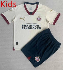 2023-2024 PSV Eindhoven Away Beige Kid/Youth Soccer Uniform-AY