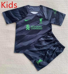 2023-2024 Liverpool Goalkeeper Grey&Black Kid/Youth Soccer Uniform-AY