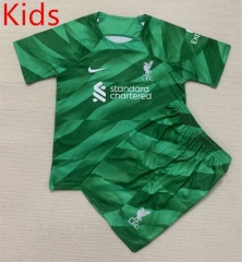2023-2024 Liverpool Goalkeeper Green Kid/Youth Soccer Uniform-AY