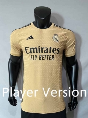 Player Version 2023-2024 Real Madrid Away Yellow Thailand Soccer Jersey AAA-4691
