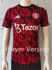 Player Version 2023-2024 Manchester United Red&Black Thailand Training Jersey AAA-807