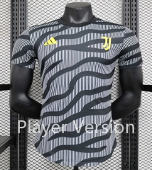 Player Version 2023-2024 Juventus 2nd Away Black&Gray Thailand Soccer Jersey AAA-888