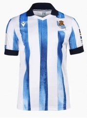 2023-2024 Real Sociedad Home Blue&White Stripe Thailand Soccer Jersey AAA-512