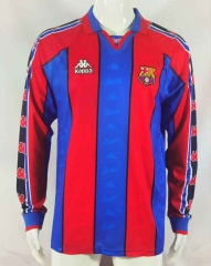 Retro Version 95-97 Barcelona Home Red&Blue LS Thailand Soccer Jersey AAA-503
