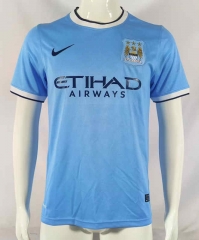 Retro Version 13-14 Manchester City Home Blue Thailand Soccer Jersey AAA-503