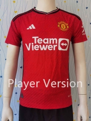 Player Version 2023-2024 Manchester United Home Red Soccer Jersey AAA-807