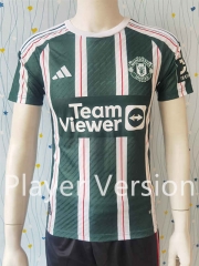 Player Version 2023-2024 Manchester United Away Green&White Soccer Jersey AAA-807