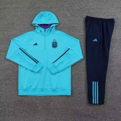 2023-2024 Argentina Blue Thailand Soccer Tracksuit With Hat-7411