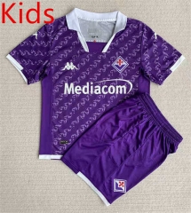 2023-2024 Fiorentina Home Purple Kids/Youth Soccer Uniform-AY
