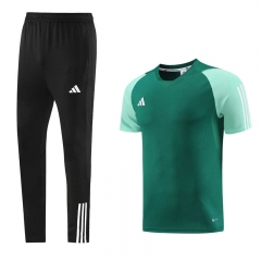 Green Short-sleeves Thailand Soccer Jacket Uniform-LH