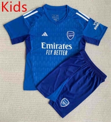 2023-2024 Arsenal Goalkeeper Blue Kids/Youth Soccer Uniform-AY