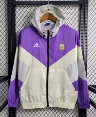 2023-2024 Argentina Purple&White Thailand Trench Coats With Hat-GDP