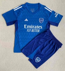 2023-2024 Arsenal Goalkeeper Blue Soccer Uniform-AY