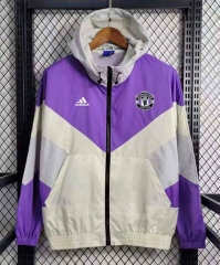 2023-2024 Manchester United Purple&White Thailand Trench Coats With Hat-GDP