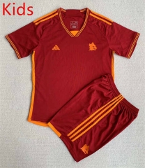 2023-2024 Roma Home Red Kid/Youth Soccer Uniform-AY