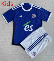 2023-2024 RC Strasbourg Home Blue Kid/Youth Soccer Uniform-AY