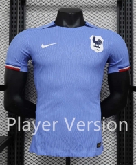 Player Version 2023-2024 France Home Blue Thailand Soccer Jersey AAA-888