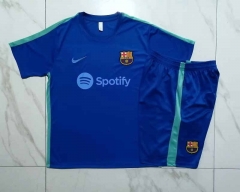 2023-2024 Barcelona Colorful Blue Short-sleeved Thailand Soccer Tracksuit -815