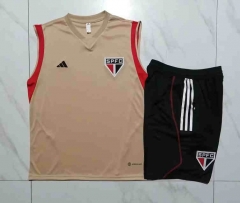 2023-2024 Sao Paulo Futebol Clube Earthy Yellow Thailand Soccer Vest Uniform-815