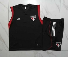 2023-2024 Sao Paulo Futebol Clube Black Thailand Soccer Vest Uniform-815
