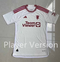 Player Version 2023-2024 Manchester United 2nd Away White Soccer Jersey AAA-4691