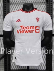 Player Version 2023-2024 Manchester United 2nd Away White Soccer Jersey AAA-888