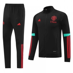 2023-2024 Manchester United Black Thailand Soccer Jacket Uniform -LH