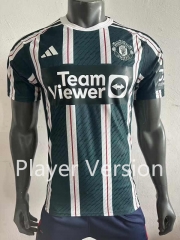 Player Version 2023-2024 Manchester United Away Dark Green Soccer Jersey AAA-518