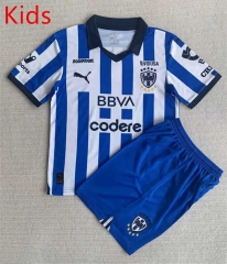 2023-2024 Monterrey Home Blue&White Kids/Youth Soccer Uniform-AY