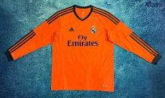 Retro Version 13-14 Real Madrid Orange LS Thailand Soccer Jersey AAA-6590